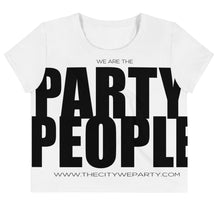 Load image into Gallery viewer, PARTY PEOPLE WHT Print Crop Tee