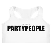 Load image into Gallery viewer, PARTY PEOPLE WHT Sports Bra