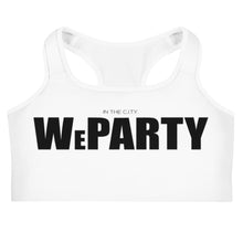 Load image into Gallery viewer, WE PARTY WHT Sports Bra
