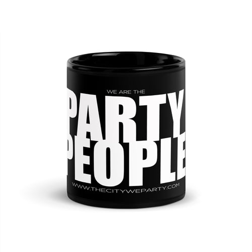 PARTY PEOPLE Black Glossy Mug