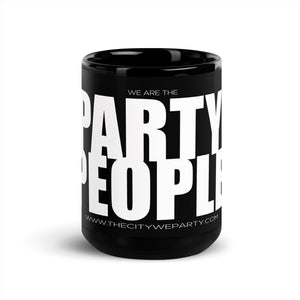 PARTY PEOPLE Black Glossy Mug