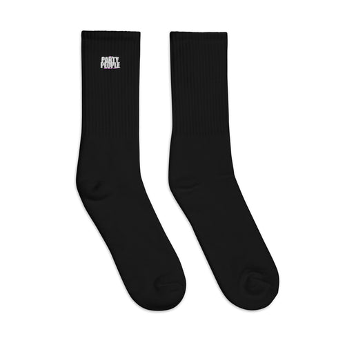 PARTY PEOPLE BLK Embroidered socks
