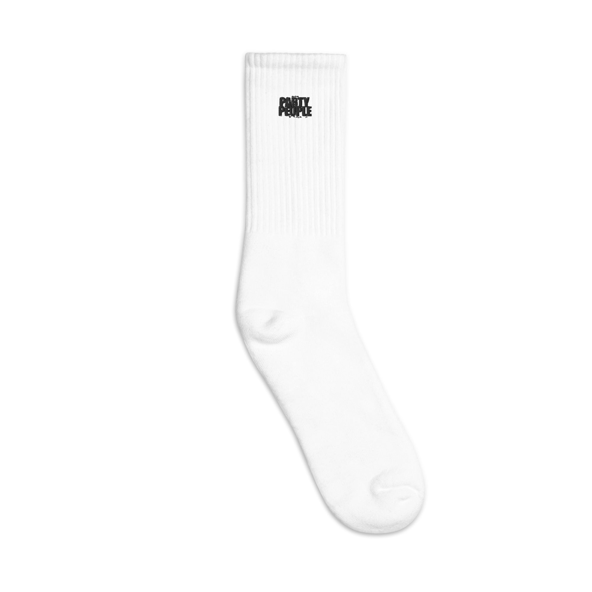 PARTY PEOPLE WHT Embroidered socks