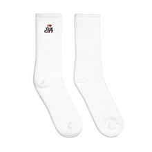 Load image into Gallery viewer, I LOVE THE CITY WHT Embroidered socks