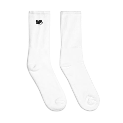 PARTY PEOPLE WHT Embroidered socks