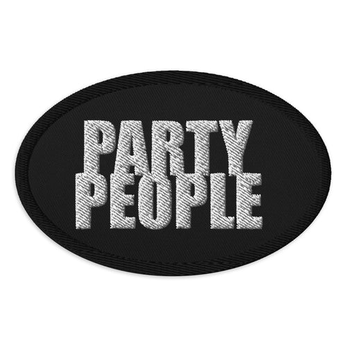 PARTY PEOPLE BLK Embroidered patch