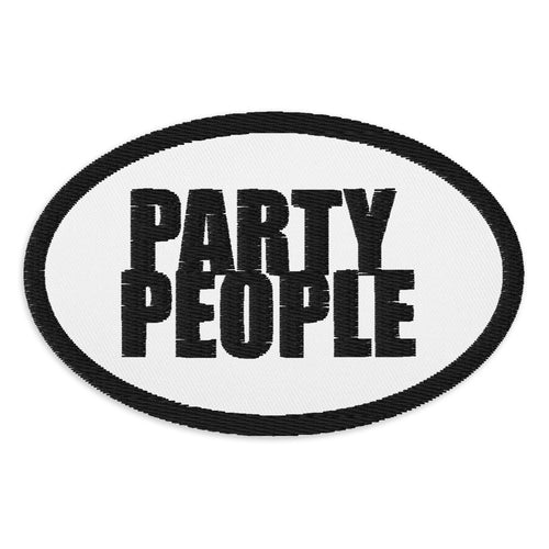 PARTY PEOPLE WHT Embroidered patch
