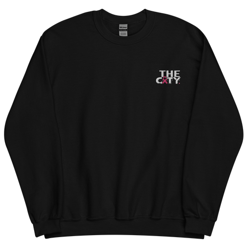 THE C.I.T.Y. Breast Cancer Awareness Embroidery BLK Unisex Sweatshirt