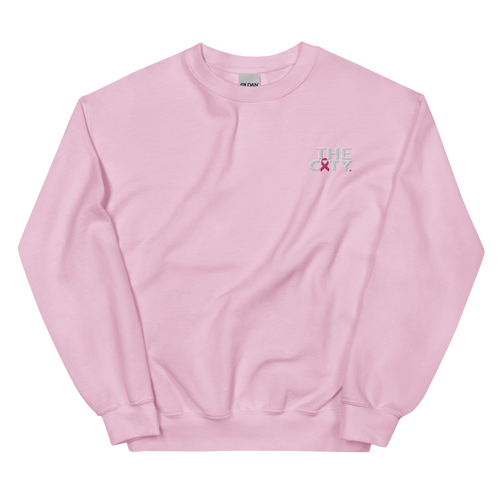 THE C.I.T.Y. Breast Cancer Awareness Embroidery PNK Unisex Sweatshirt