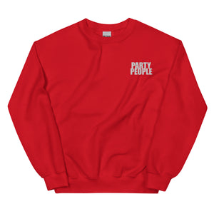 PARTY PEOPLE Embroidery Unisex Sweatshirt ( 3 COLORS )