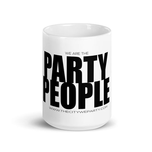PARTY PEOPLE White glossy mug