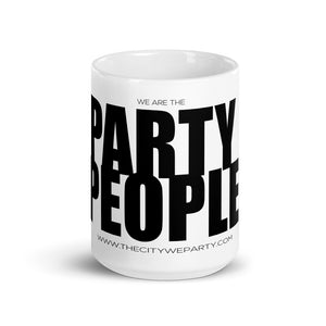 PARTY PEOPLE White glossy mug