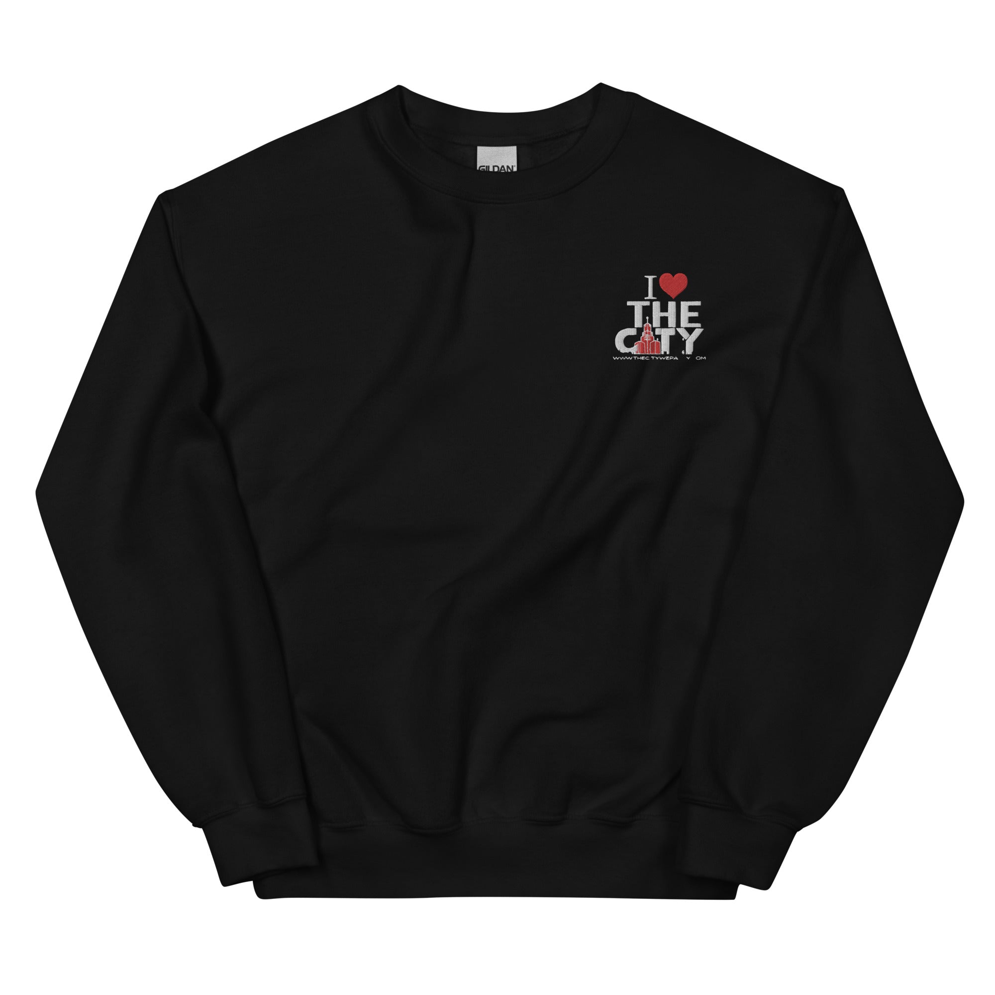 I LOVE THE C.I.T.Y. Embroidery Unisex Sweatshirt (BLACK)