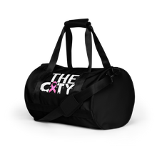 Load image into Gallery viewer, THE C.I.T.Y. Breast Cancer Awareness Embroidery BLK All-over print gym bag