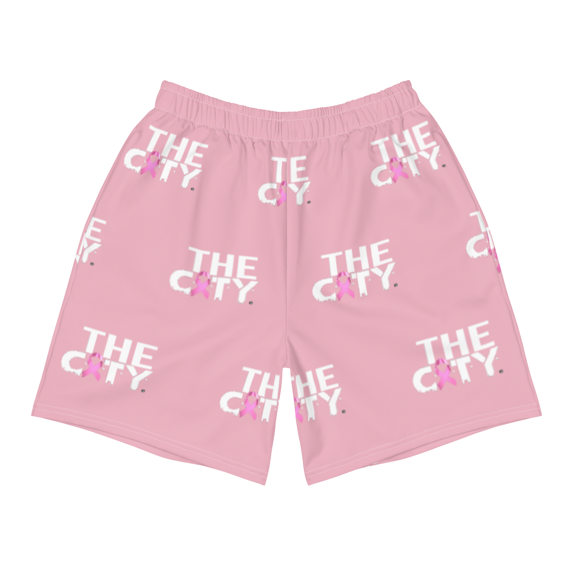 THE C.I.T.Y. Breast Cancer Awareness PNK Men's Athletic Long Shorts