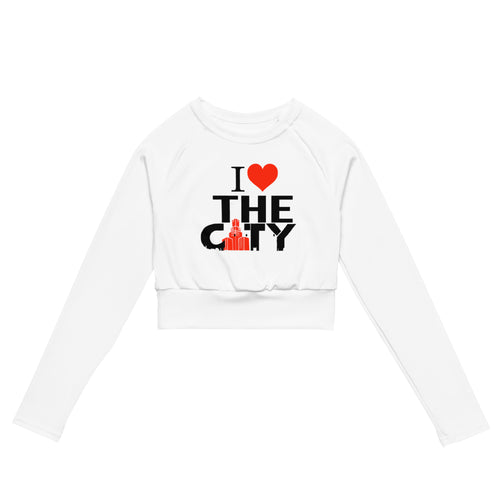 I LOVE THE C.I.T.Y. long-sleeve crop top
