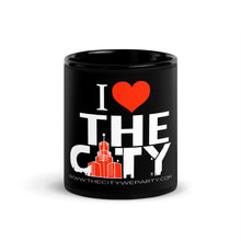 Load image into Gallery viewer, I LOVE THE CITY Black Glossy Mug WS