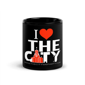 I LOVE THE CITY Black Glossy Mug WS