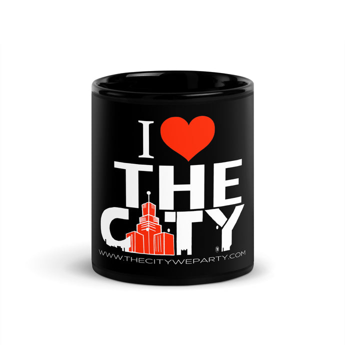 I LOVE THE CITY Black Glossy Mug WS
