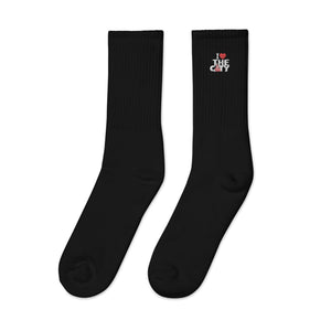 I LOVE THE CITY BLK Embroidered socks