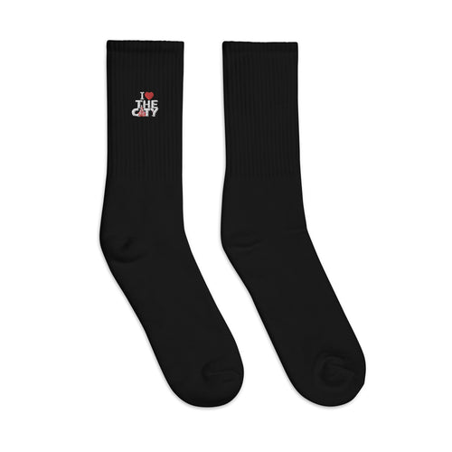 I LOVE THE CITY BLK Embroidered socks