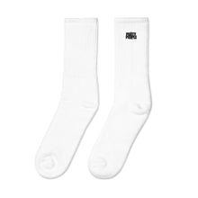 Load image into Gallery viewer, PARTY PEOPLE WHT Embroidered socks