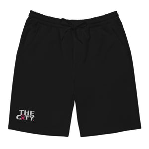 THE C.I.T.Y. Breast Cancer Awareness Embroidery BLK Men's Fleece Shorts
