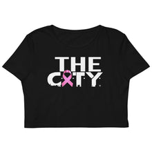 Load image into Gallery viewer, THE C.I.T.Y. Breast Cancer Awareness BLK Organic Crop Top