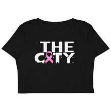 Load image into Gallery viewer, THE C.I.T.Y. Breast Cancer Awareness BLK Organic Crop Top