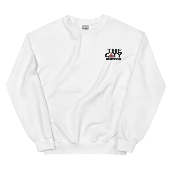 THE C.I.T.Y. Embroidery Unisex Sweatshirt (WHITE)