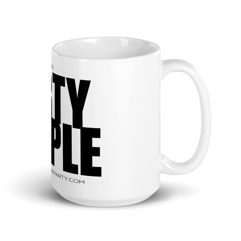 PARTY PEOPLE White glossy mug